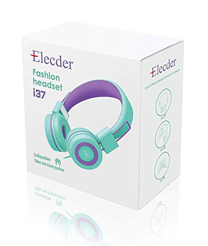 Elecder Kids Wired Headphones | Green/Purple