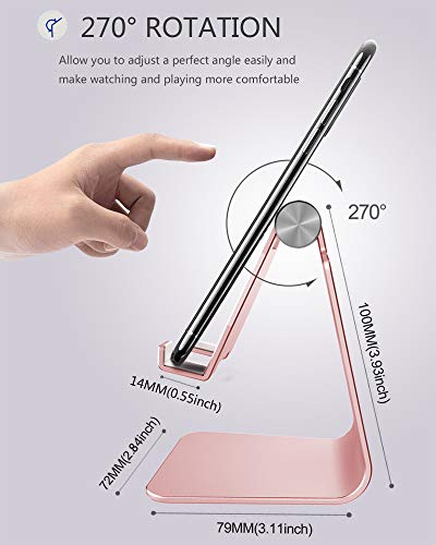 CreaDream Adjustable Aluminum Cell Phone Stand in Rose Gold