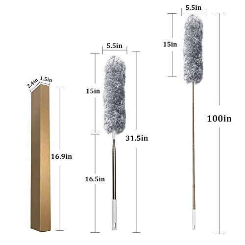 DELUX Microfiber Duster with Extendable Pole