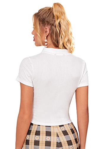 Button Front Ribbed Polo Tee