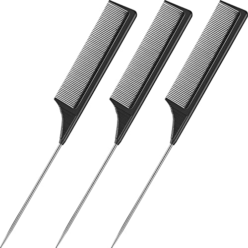 3 Packs Rat Tail Carbon Fiber Heat Resistant Combs