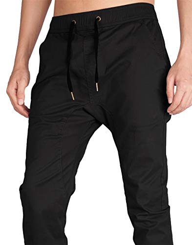 ITALY MORN Men's Chino Jogger Sweatpants Casual Pants M Black