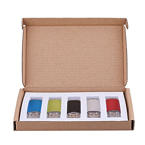 TOPESEL 5 Pack 32GB USB 2.0 Flash Drive Memory Stick Thumb Drives (5 Mixed Colors: Black Blue Green Red Silver)