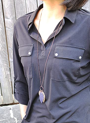POMINA Two Tone Filigree Leaf Necklace