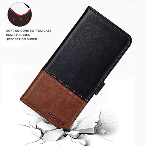 KEZiHOME OnePlus 7T Pro Leather Wallet Case with RFID Blocking