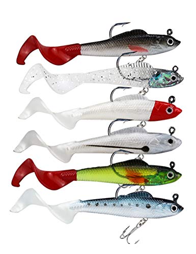 Facikono Lures for Bass Jig Head Soft Swimbait for Fishing