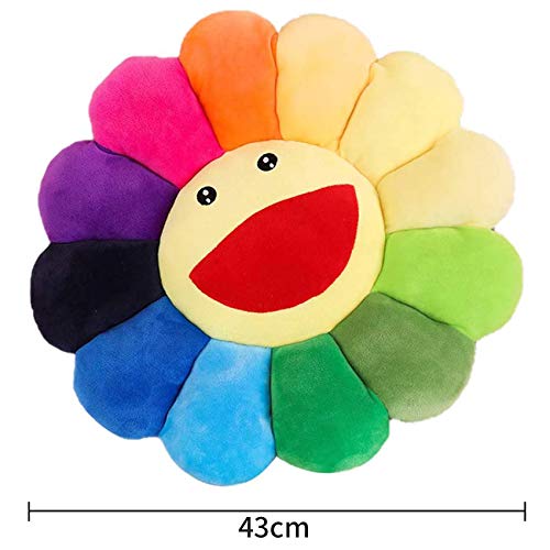 Flower Plush Sunflower Seating Cushion - Rainbow