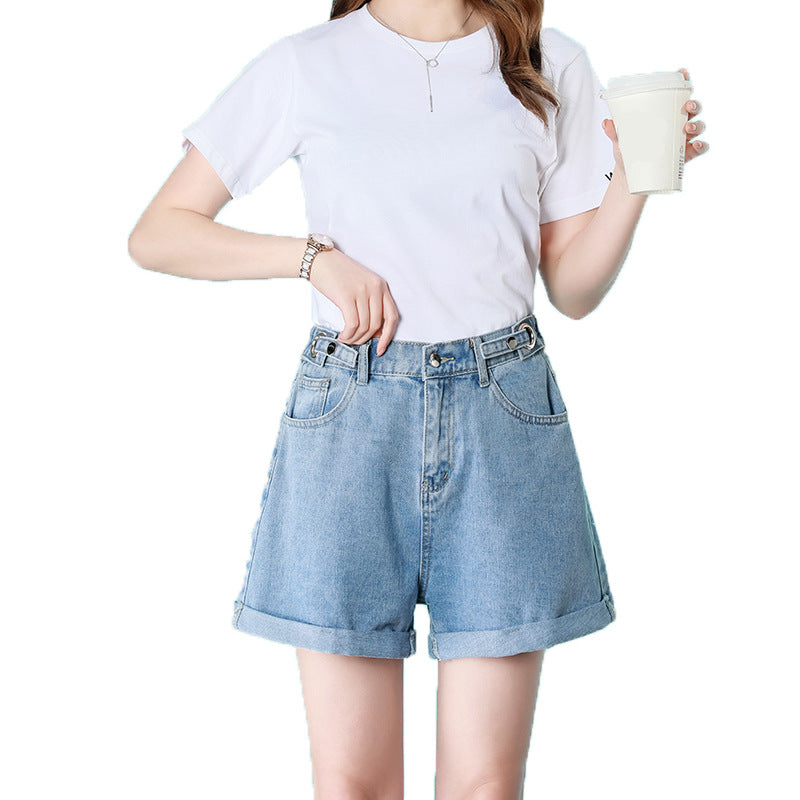Women's Slim Elastic Denim Shorts