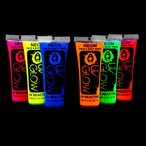 UV Glow Blacklight Face and Body Paint Set