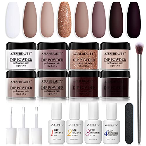AZUREBEAUTY Nude Glitter Dip Powder Kit