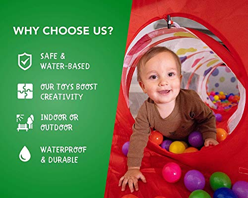 Playz 5-Piece Pop Up Play Tent with Tunnel, Ball Pit and Basketball Hoop