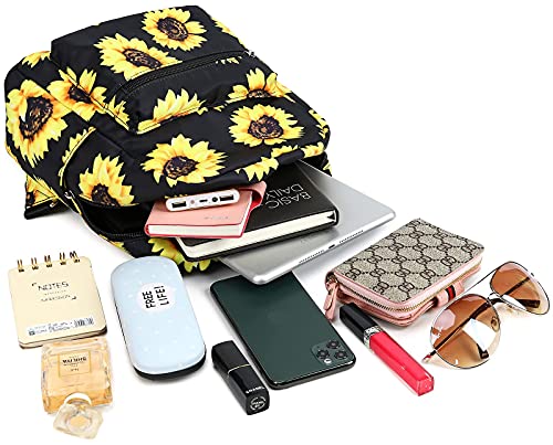 Small Black Sunflower Backpack Purse