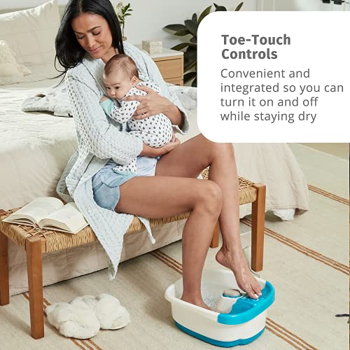 HoMedics Bubble Mate Foot Spa, Toe Touch Controlled Foot Bath with Removable Pumice Stone