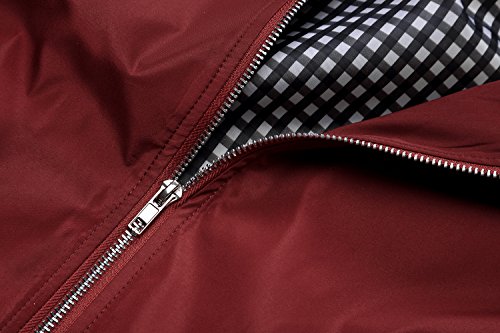 Tanming Men's Casual Slim Fit Lightweight Zip Up Softshell Bomber Jacket (Medium, Red)