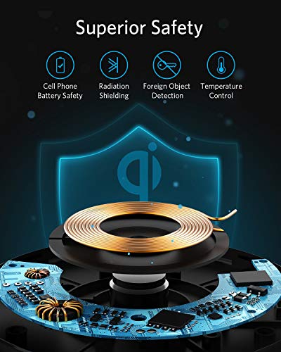 Anker Wireless Charger, 313 Wireless Charger (Pad), Qi-Certified 10W Max for iPhone