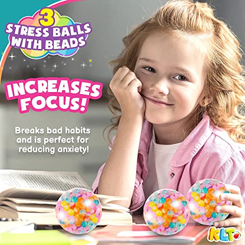 KLT Stress Balls for Kids & Adults - Squishy Fidget Toys with Water Beads