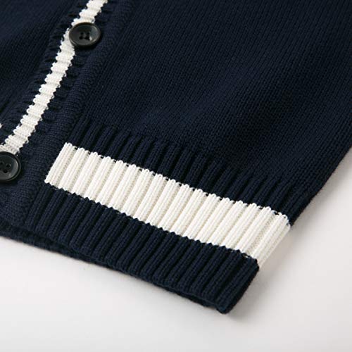 Curipeer Boys' Button-Up Cardigan Sweater, Navy