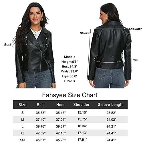 Fahsyee Faux Leather Moto Biker Jacket