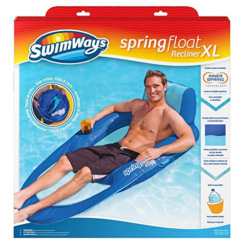 SwimWays Inflatable Pool Recline Lounger with Hyper-Flat Valve