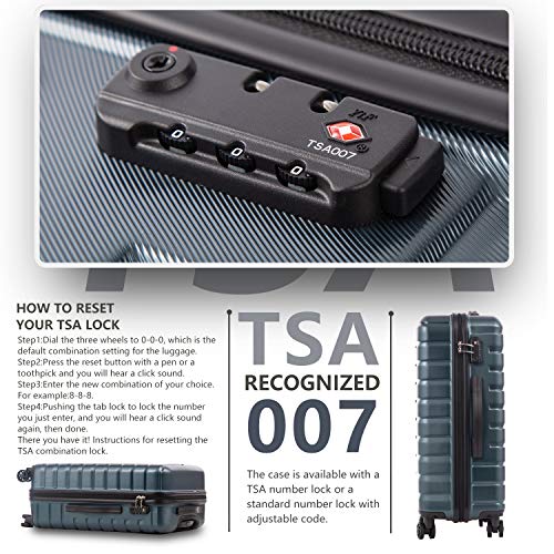 COOLIFE Luggage Expandable(only 28'') Suitcase PC ABS TSA Lock Spinner Carry on new fashion design (gray, 3 piece set)