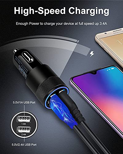 3.4a Fast Charge Dual Port USB Cargador Carro Lighter Adapter for iPhone