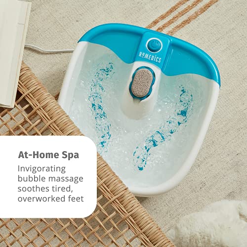 HoMedics Bubble Mate Foot Spa, Toe Touch Controlled Foot Bath with Removable Pumice Stone