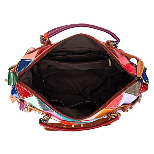 Segater Multicolor Genuine Leather Tote Purse