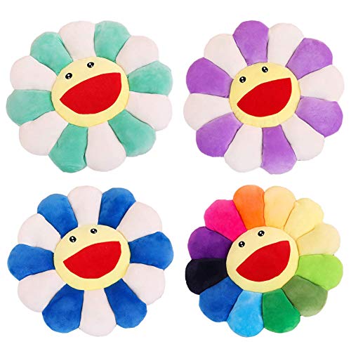Flower Plush Sunflower Seating Cushion - Rainbow