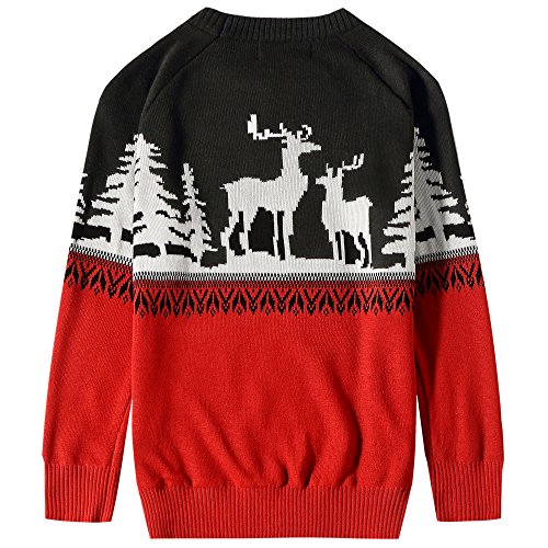 SSLR Boys' Santa Sweater, Red/Black, Medium