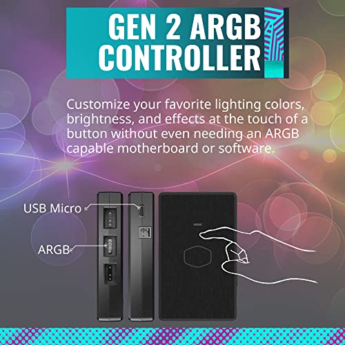 Cooler Master MasterFan MF120 Halo 3in1 Duo-Ring ARGB 3-Pin LightingFan, 24 Independently LEDS, PWM Static Pressure Fan, Absorbing Pads for Computer Case & Liquid Radiator