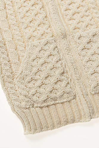 Aran Crafts Irish Wool Hooded Cardigan, Natural, Size 8/11