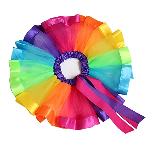 Colorful Rainbow Tutu with Hair Bows for Toddlers