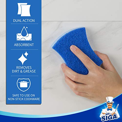 MR.SIGA Dual-Sided Dishwashing Sponge