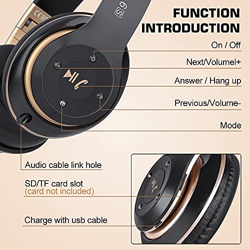 6S Wireless Bluetooth Headphones - Hi-Fi Stereo, Foldable