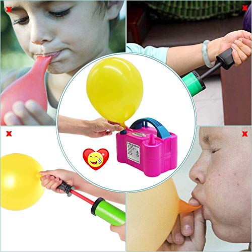 IDAODAN Portable Dual Nozzle Rose Red 110V 600W Electric Balloon Blower Pump/Electric Balloon Inflator For Decoration