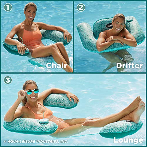 AQUA Mosaic Inflatable 3-in-1 Multi-purpose Pool float chair (Lounge, Drifter,Chair)