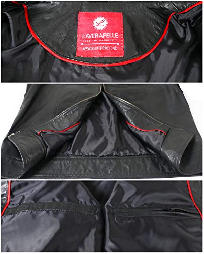 Laverapelle Men's Genuine Lambskin Leather Jacket (Black, Large, polyester Lining) - 1501200
