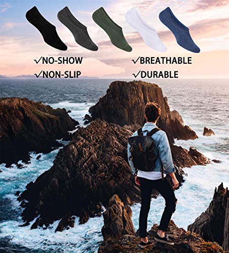 Men's No Show Socks (Size 9-12, 6 Packs)