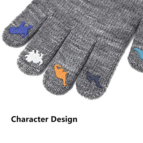 CROSSFINGERS Kids Winter Knit Gloves, 3 Pairs