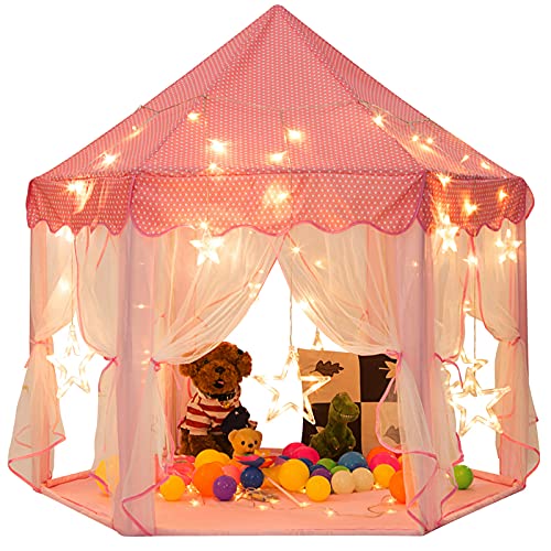 Sunnyglade Princess Tent with Star Lights for Kids