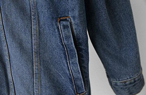 Jofemuho Long Button Down Denim Trench Coat