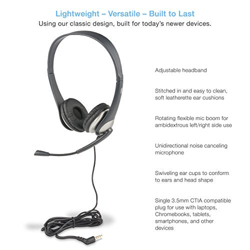 Cyber Acoustics Stereo Headset for Classroom and Education