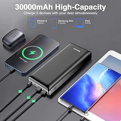 Baseus 30000mAh USB C Portable Charger for Cell Phones and Tablets