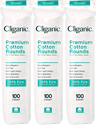 Cliganic Premium Cotton Rounds for Face