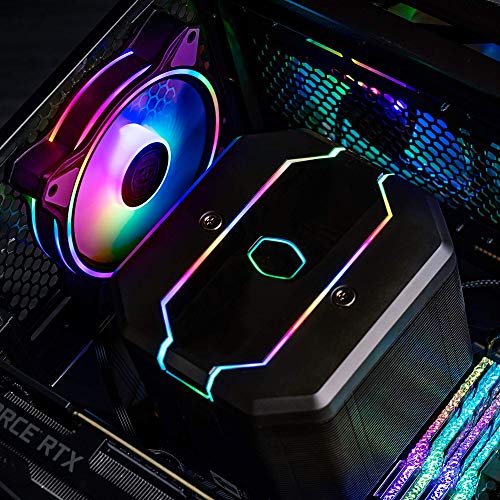 Cooler Master MasterFan MF120 Halo 3in1 Duo-Ring ARGB 3-Pin LightingFan, 24 Independently LEDS, PWM Static Pressure Fan, Absorbing Pads for Computer Case & Liquid Radiator