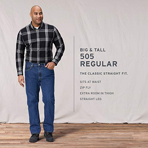 Levi's Men's 505 Regular Fit Jeans, Black, 34W x 32L