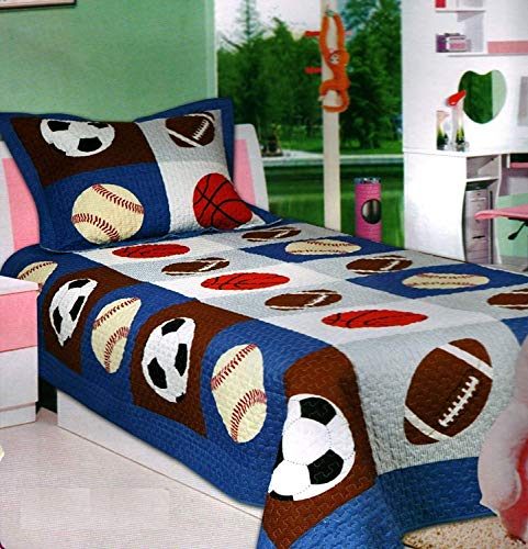 Elegant Home Sports Design 2 Piece Coverlet - Twin