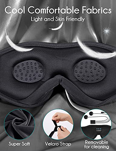 LC-dolida Sleep Headphones with Bluetooth Wireless Music Eye Mask