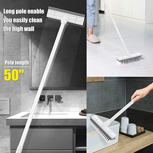 BOOMJOY Floor Scrub Brush: Long Handle for Bathroom and Kitchen Cleaning