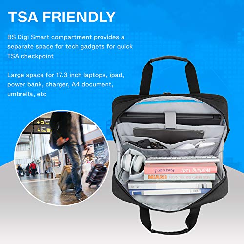 17.3 Inch Laptop Bag,BAGSMART Expandable Briefcase Computer Bag Men Women Lockable,Black